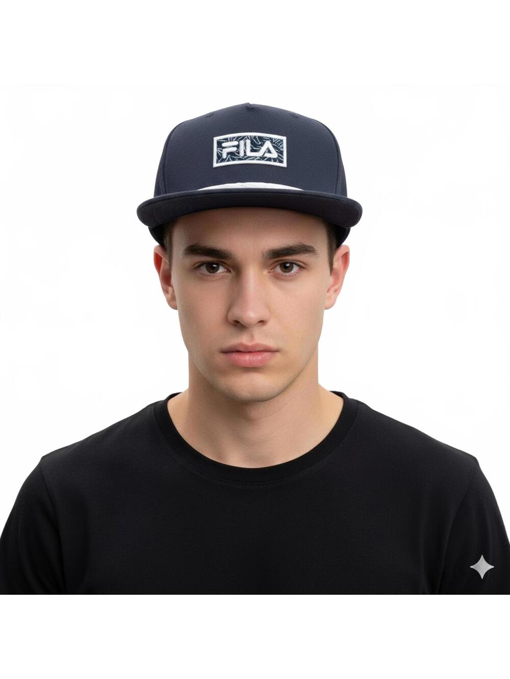 Hat / FILA Box Logo Navy Snapback Rope Cap